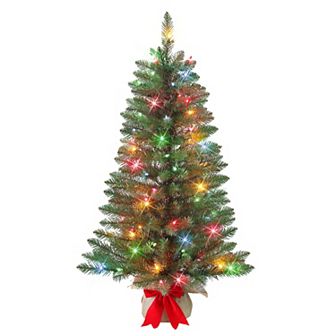 PULEO INTERNATIONAL 3-ft. Pre-Lit Artificial Fraser Fir Christmas Tree