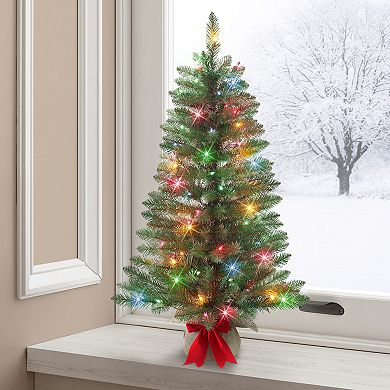 PULEO INTERNATIONAL 3-ft. Pre-Lit Artificial Fraser Fir Christmas Tree