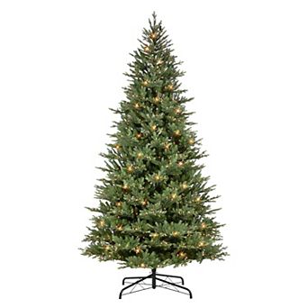 PULEO INTERNATIONAL 10-ft. Pre-Lit Balsam Artificial Fir Christmas Tree