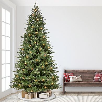 PULEO INTERNATIONAL 10-ft. Pre-Lit Balsam Artificial Fir Christmas Tree