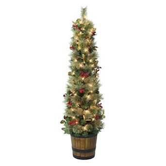 Puleo International Inc. 5-ft. Pre-Lit Potted Glitter Artificial Tree