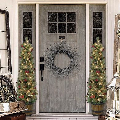 Puleo International Inc. 5-ft. Pre-Lit Potted Glitter Artificial Tree