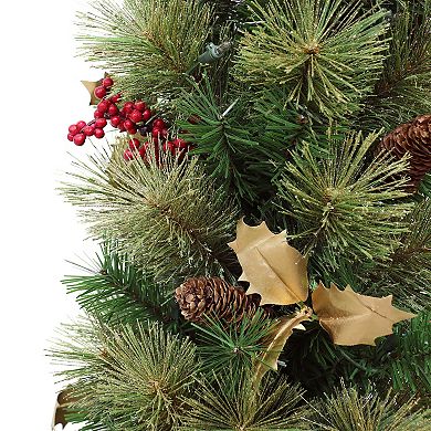 Puleo International Inc. 5-ft. Pre-Lit Potted Glitter Artificial Tree