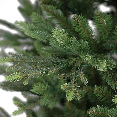 PULEO INTERNATIONAL 7.5-ft. Pre-Lit Alberta Slim Artificial Spruce Christmas Tree