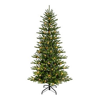 PULEO INTERNATIONAL 7.5-ft. Pre-Lit Mountain View Spruce Artificial Christmas Tree