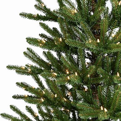 PULEO INTERNATIONAL 6.5-ft. Pre-Lit Mountain View Spruce Artificial Christmas Tree