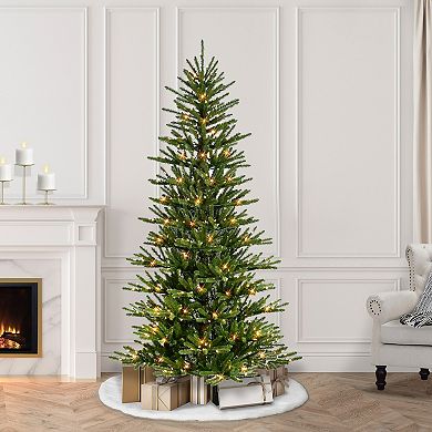 PULEO INTERNATIONAL 6.5-ft. Pre-Lit Mountain View Spruce Artificial Christmas Tree
