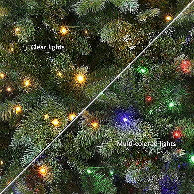 PULEO INTERNATIONAL 7.5-ft. Pre-Lit Linden Fir Artificial Christmas Tree