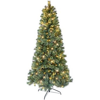 PULEO INTERNATIONAL 7.5-ft. Pre-Lit Montana Pine Artificial Christmas Tree