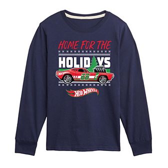 Boys 8-20 Hot Wheels Home For The Holidays Long Sleeve Graphic Tee