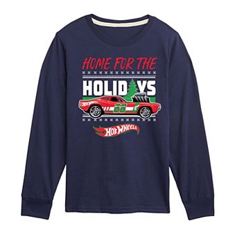 Boys 8-20 Hot Wheels Home For The Holidays Long Sleeve Graphic Tee