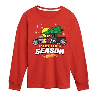 Boys 8-20 Hot Wheels Tis The Season Long Sleeve Long Sleeve Graphic Tee