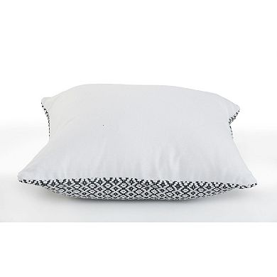 18" Black and White Bustling Geometric Square Throw Pillow