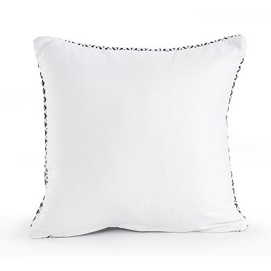 18" Black and White Bustling Geometric Square Throw Pillow