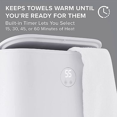 LiveFine Towel Warmer with LED Display, Large 40” x 70” Bucket Style Towel Warmer for Bathroom