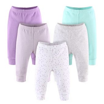 The Peanutshell Baby Boy or Baby Girl Pants Set, 5 Pack, Pastel