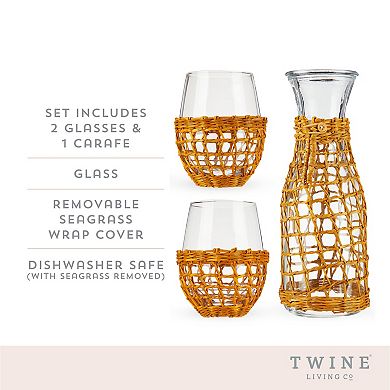 Twine Island Carafe & Stemless Wine Glass Set