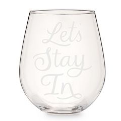 Twine Aqua Bubble Stemless Wine Glass Set