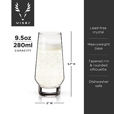 Viski Weighted Stemless Champagne Flutes