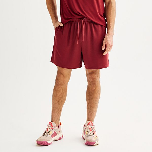 Men's Tek Gear® Above-The-Knee Mesh Shorts - Berry Magnolia (S)