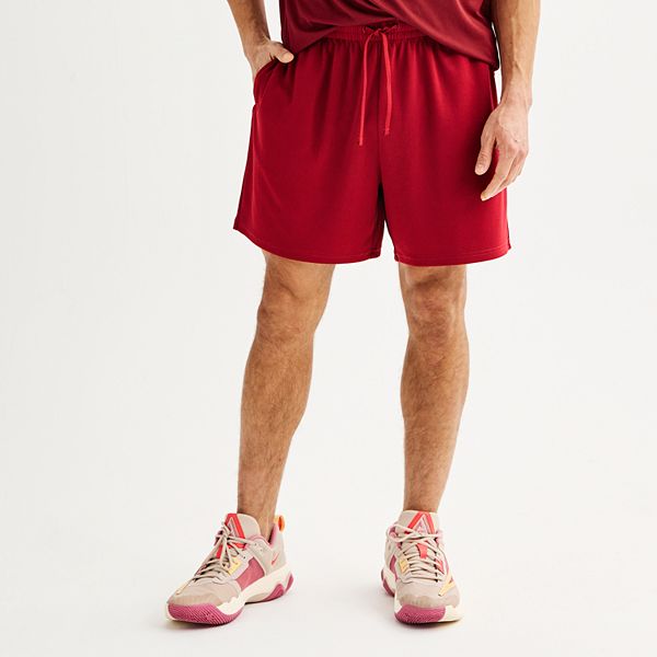 Men's Tek Gear® Above-The-Knee Mesh Shorts - Cherry Cocktail (S)