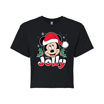 Disney's Mickey Mouse Juniors' Jolly Cropped Tee