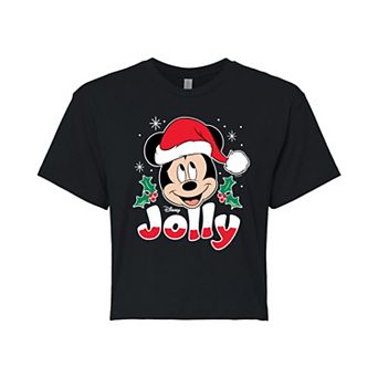 Disney's Mickey Mouse Juniors' Jolly Cropped Tee
