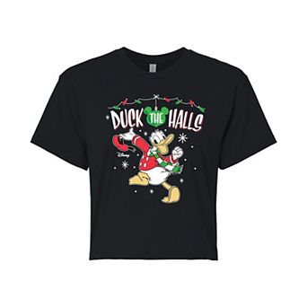 Disney's Donald Duck Juniors' Duck The Halls Cropped Tee
