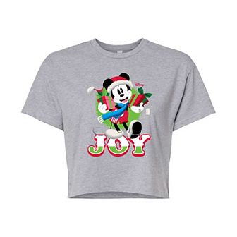 Disney's Mickey Mouse Juniors' Joy Cropped Tee