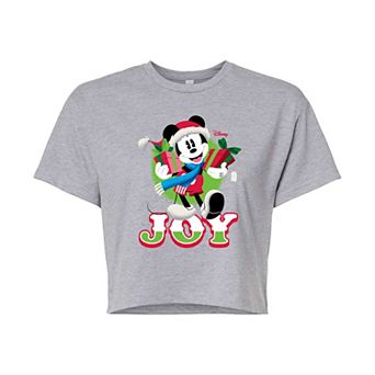 Disney's Mickey Mouse Juniors' Joy Cropped Tee