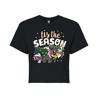 Disney's Mickey Mouse, Goofy & Pluto Juniors' Tis The Season Cropped Tee