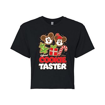 Disney's Mickey & Minnie Mouse Juniors' Official Cookie Taster Cropped Tee