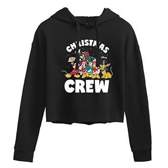 Disney's Mickey Mouse & Friends Juniors' Christmas Crew Cropped Hoodie