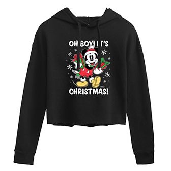 Disney's Mickey Mouse Juniors' It's Christmas Cropped Hoodie