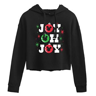 Disney's Mickey Mouse Juniors' Joy Oh Joy Cropped Hoodie
