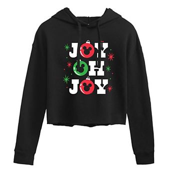 Disney's Mickey Mouse Juniors' Joy Oh Joy Cropped Hoodie