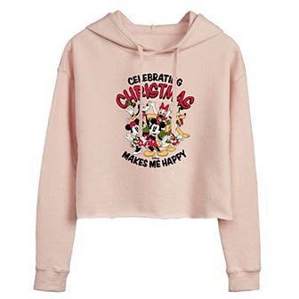 Disney's Mickey Mouse & Friends Juniors' Celebrating Cropped Hoodie
