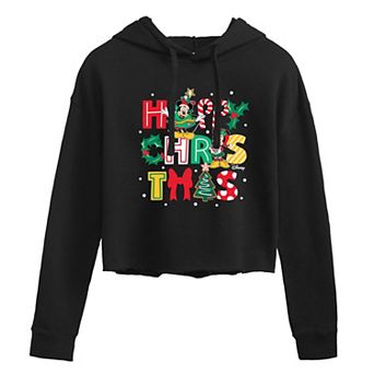 Disney's Mickey Mouse Juniors' Happy Christmas Cropped Hoodie