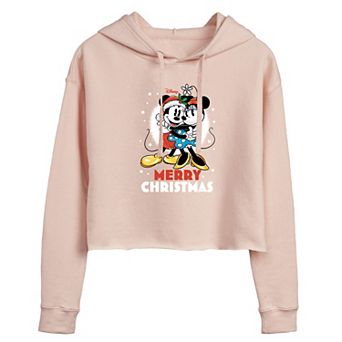 Disney's Mickey & Minnie Mouse Juniors' Merry Christmas Cropped Hoodie