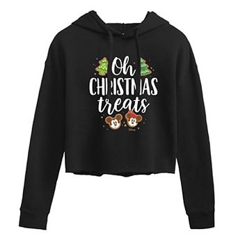 Disney's Mickey & Minnie Mouse Juniors' Christmas Treats Cropped Hoodie