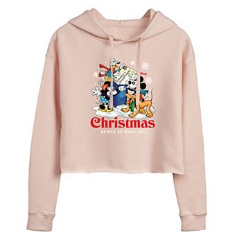 Disney's Mickey Mouse & Friends Juniors' So Much Joy Cropped Hoodie