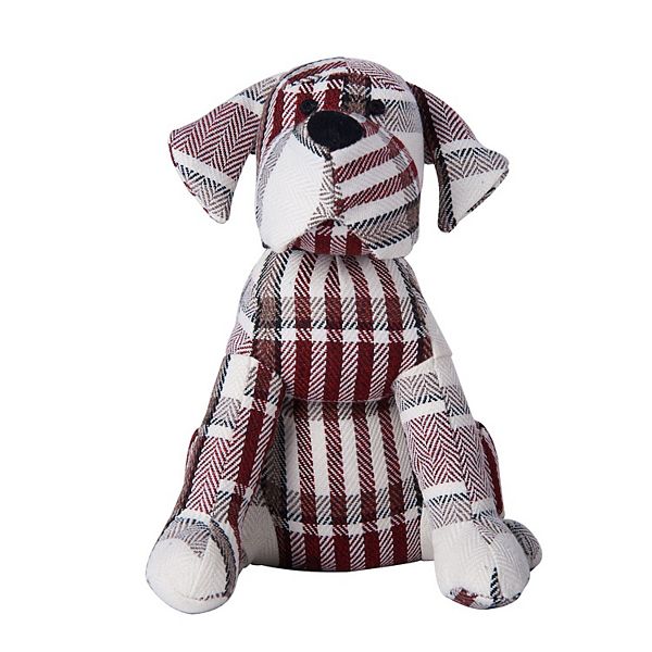 Elements Red Plaid Dog Weighted Fabric Door Stopper