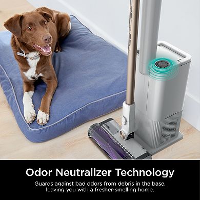 Shark® Detect Pro Auto-Empty System, Cordless Vacuum with 4 Detect Technologies, QuadClean Multi-Surface Brushroll, Up to 60-Minute Runtime, includes 8" Crevice Tool & Pet Multi-Tool, Deep-Cleaning Vacuum, HEPA Filter, White/Beats Brass (IW3511)