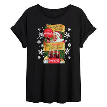 Juniors' Coca-Cola Host The Holidays Oversized Tee