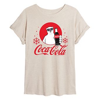 Juniors' Coca-Cola Polar Bears Oversized Tee