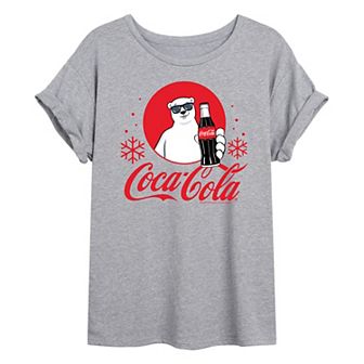 Juniors' Coca-Cola Polar Bears Oversized Tee