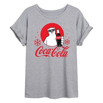 Juniors' Coca-Cola Polar Bears Oversized Tee
