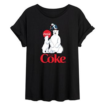 Juniors' Coca-Cola Polar Bears Puffin Oversized Tee