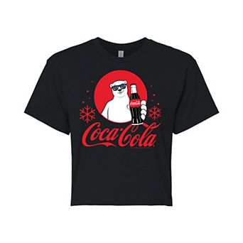 Juniors' Coca-Cola Polar Bears Cropped Tee