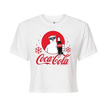 Juniors' Coca-Cola Polar Bears Cropped Tee